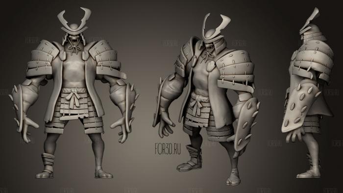 Undead samurai stl model for CNC